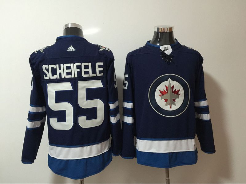 Men Winnipeg Jets #55 Scheifele Blue Hockey Stitched Adidas NHL Jerseys